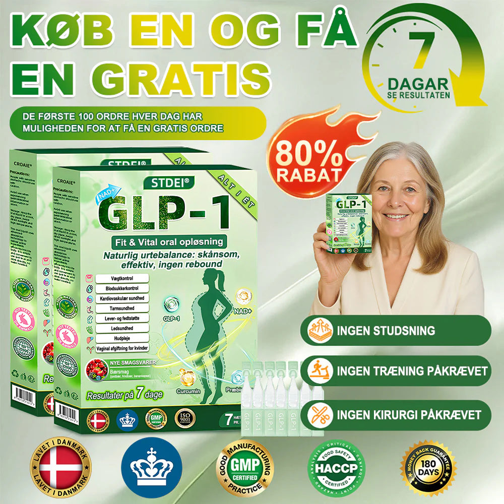🇩🇰Online butik🌲𝑆𝑇𝐷𝐸𝐼® NAD+ GLP-1 Fit & Vital Oralopløsning (1× dagligt) ✅ Velegnet til overvægt, hjerte-kar-sundhed, diabetes, søvnapnø, tarmhelse, ledsproblemer og andre sundhedsbehov