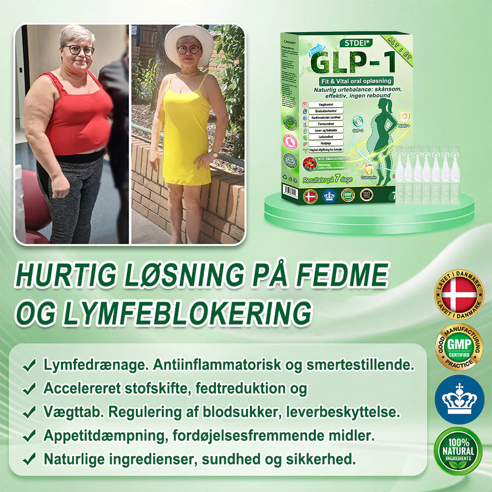 🇩🇰Online butik🌲𝑆𝑇𝐷𝐸𝐼® NAD+ GLP-1 Fit & Vital Oralopløsning (1× dagligt) ✅ Velegnet til overvægt, hjerte-kar-sundhed, diabetes, søvnapnø, tarmhelse, ledsproblemer og andre sundhedsbehov